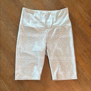 Goldsheep Women's tan bike Shorts with Reindeer Pattern size M NEW